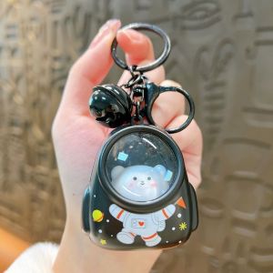 Gantungan Kunci Backpack Cat Keychain/Cat Karakter Keychain With Night Lamp/Multifungsi Astronot Cute/