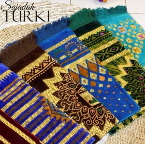 COD Sajadah Turki Premium Bahan Tebal Empuk dan Lembut Busa Serat Dengan Ukuran Jumbo 110x70 cm