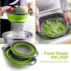Keranjang lipat/baskom lipat/baskom cuci sayur /baskom tirisan sayur sangku silicone