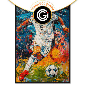 Tranh vẽ cầu thủ bóng đá. Tranh treo tường dán tường sơn dầu tranh trí canvas. CGI-1459
