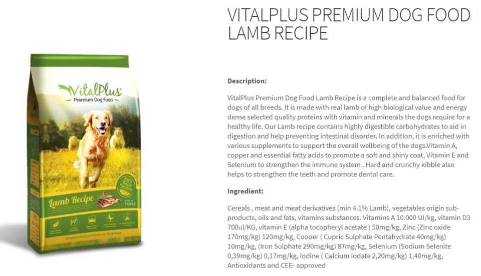 Vital plus best sale salmon dog food