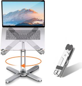 【✅SG READY STOCK】RICHMENTMALL Adjustable Laptop Stand with 360 Degree Rotation Laptop Riser for Desk Height Adjustable Portable Computer Stand for Laptop Compatible with MacBook Pro/Air Dell XPS HP (10-16")