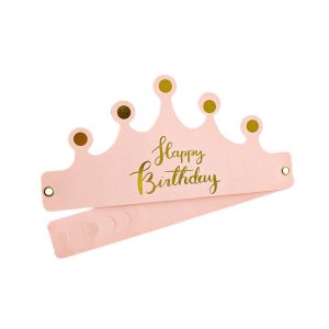 LD-C790 Topi Anak Ulang Tahun Kertas Bentuk Mahkota / Crown Happy Birthday Party Hat Topi Kertas HBD Dekorasi Pesta