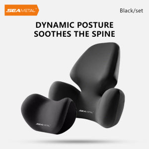 SEAMETAL New Car Headrest Lumbar Pillow High Rebound Memory Foam Neck Pillow Waist Support Breathable Comfortable to Relief Fatigue
