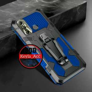 Case HP Untuk  INFINIX HOT 11 Soft Case Belt Clip Case Armor Kick Standing Hard Case I Crystal