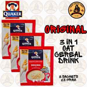 Quaker Original Oat Cereal Drink 3 in 1 with Energy Vitamins 14 Sachets 28 Grams