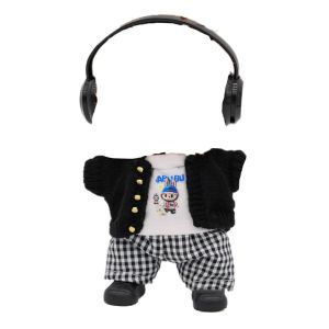 VERIDIAI แจ็คเก็ต 17ซม. เสื้อผ้าลาบูบู ชุดถัก หูฟัง ชุดของตุ๊กตาลาบูบู ชุดตุ๊กตาผ้าขนฟู ชุดสีสันสดใส ชุดเสื้อผ้าห้อย  ของเล่นเสริมสำหรับตุ๊กตา