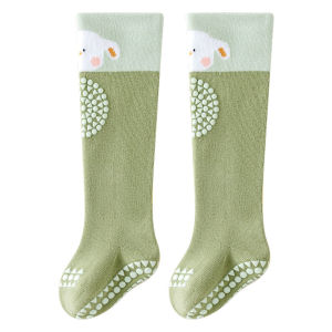 1 Pair Toddlers Knee High Socks Girl Boy Non Slip with Grips Anti Skid Socks Newborn Infant Indoor Floor Crawling Tube Stockings