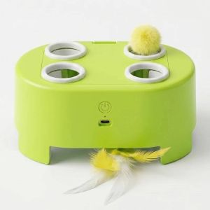 MIRELAE Electric Smart Cat Toys Rechargeable Multi Hole Game Cat Chase Game Toy  Interactive Automatic Pop-Up Toy Pet Supplies