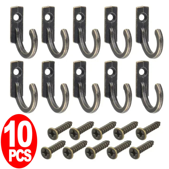 10Pcs Perforate Wall Hooks with Nails Vintage Storage Rack for Home ...