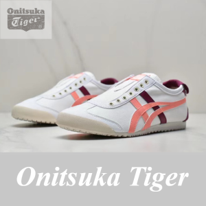 Original Tiger Shoes Classic White/pink/Burgundy Canvas Non-slip Lazy Shoes for Men and Women Comfortable Breathable Casual Sneakers 1183A360