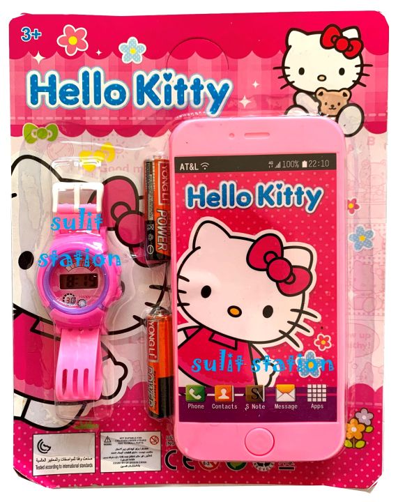 2in1 HELLO cat KITTY WRIST FASHION KIDS DIGITAL TOY WATCH and