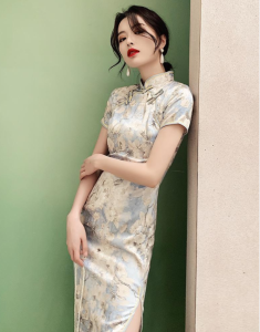 Đầm cocoepps cho nữ sườn xám 2024 旗连衣las改良 2024 Đầm trẻ sườn xám cách tân dài khí chất phong cách Trung Hoa cổ mới