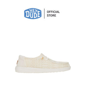 HEYDUDE รองเท้าลำลองผู้หญิง WENDY CROCHET LACE รุ่น 43112-19B - WHITE/GOLD