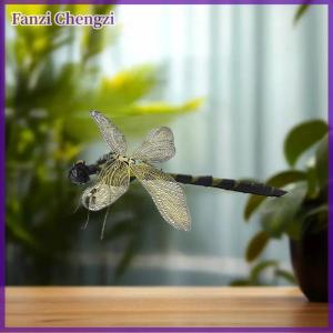 Fanzi ชุดของเล่นจิ๊กซอว์ปริศนา1ชุดแบบทำมือ3D ต่อประกอบขนาดเล็กโมเดลแมลงปอสีโลหะสำหรับเด็ก14 + ของขวัญสำหรับผู้ใหญ่