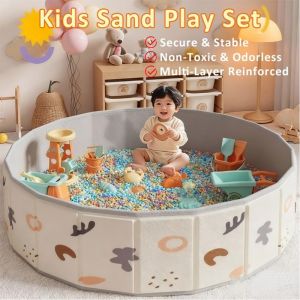 Kids Sand Play Set Indoor Baby Playpen with Large-Grain Sand Tools Infant Sandbox Beach Toy Kit