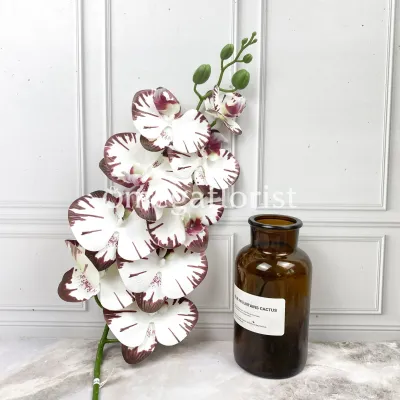 Bunga Anggrek Latex Premium Tebal Orchid Flower Real Touch 9 Kuntum Hiasan Dekorasi Palsu Plastik
