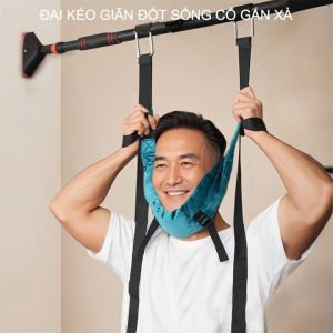 Đai kéo giãn đốt sống cổ loại gắn xà ngang dùng cho người thoái hóa đốt sống cổ (vải bông mềm dây dù)