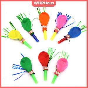 WHPHous 50PCS Colorful Blowouts Whistle Blowing Dragon With Balloon For Kids Birthday Party Favors Decoration Children Toys Supplies