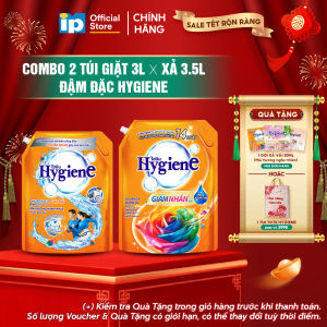 Combo Túi Nước Giặt Đậm Đặc Hygiene 3L x Nước Xả Vải Đậm Đặc Hygiene 3.5L - Hương Ánh Dương Hạnh Phúc