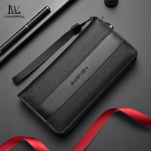 LouisWill Mens Long Wallet Soft PU Long Wallet Multi-Functional Wallet Large Capacity Purse Multi-Card Position ID Credit Cards Holders Coin Pouch PU Leather Coin Bag Business Wallets