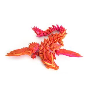 CEMOMEF Crystal 3D Printed Crystal Dragon with Wings Rotatable 3D Articulated Dragon Toys Movable Jointed Dragon Statue Colorful 3D Printed Dragon Autism