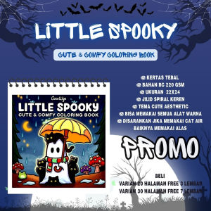 Little Spooky Cute And Comfy Coloring Book CocoWyo Buku Mewarnai Untuk Anak Dan Dewasa Kertas Super Tebal