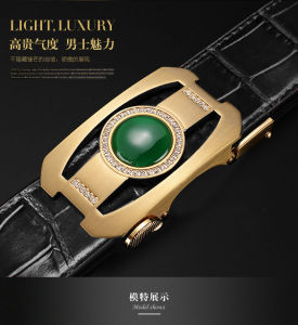 thắt lưng da dây nịt nam thắt lưng da doanh nhân thời trang cát viên HG1105 (KHÓA VÀNG+ ĐÁ QUÝ)