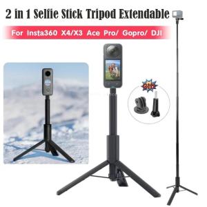 For Insta360 X5 2-in-1 Invisible Selfie Stick + Tripod Extendable For Insta360 X4 X3 Ace Pro 2 / Gopro / DJI Osmo 360 Action 5 42026