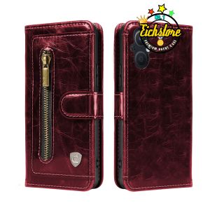 Case Oppo Reno 8Z 5G Terbaru Extra Zip Premium Super Zipper Pocket Card and Money Full 360 Degree Mewah Flip Cover Auto Lock Case Kesing Kulit COD Bayar Di Tempat