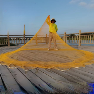 Jaring pemutus tangan tradisional Hermeles buatan tangan lama jaring memancing benang nilon titisan plumbum jaring membaling tangan garisan tayar jaring berputar memancing