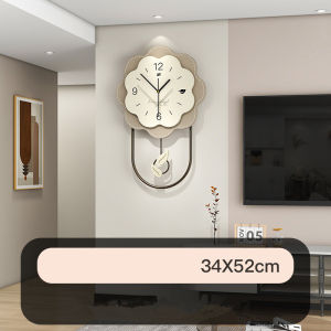 Minimalist Nordic Modern Quartz Swing Wall Clock Creative Mute Large Fashion Clocks Home Living Room Restaurant Entrance Decor wall watch 34*52CM
