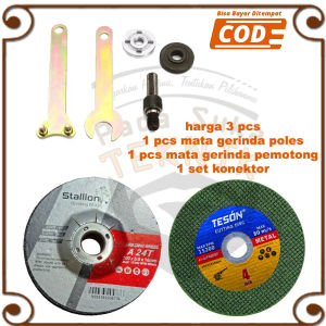 Adaptor Arbor Alat Sambung Mesin Bor Ke Gurinda Poles Cutting Wheel Gosok Stainless Alumunium 3pcs