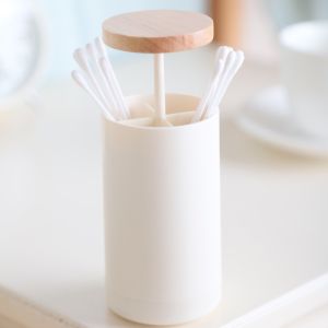 [SG STOCKS] Japanese Bamboo Pop-Up Toothpick / Cotton Swab Dispenser & Holder