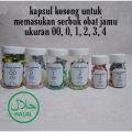 Kapsul Kosong Cangkang Kapsul Ukuran 00, 0, 1, 2, 3, 4 isi 50 kapsul HALAL. 