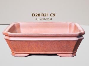 Ang chữ nhật mini gốm tàu cao cấp CPD1011 kích thước 28x21x9cm lọt lòng 24x17x6.5cm ang chữ nhật size nhỏ men rỉ sắt chậu bonsai để bàn.