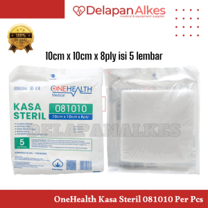 OneHealth Kasa Steril 081010 10x10 cm 8 Ply 5 Lembar Satuan Per Piece Perban Lipat Dalam 10 x 10 cm