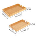 Bamboo Serving Tray Kitchen Food Tray with Handles Serving Platters Tray Tea Breakfast Saucer Fruit Pallet Wood Plate for Dinners Party, Table Breakfast Snack. 