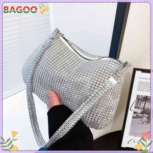 หรูหราเก๋เลื่อมกระเป๋าคลัทช์เย็นเงาคริสตัลหญิงอาหารค่ำงานแต่งงานหรูหรากระเป๋ากระเป๋าถือกระเป๋าสะพายใต้วงแขนกระเป๋า