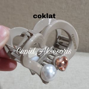 JEPIT SALON KAMINO MATA MENGKILAP LOVE HATI 5CM / JEPIT RAMBUT KAMINO / JEPITAN RAMBUT MATA LOVE MENGKILAP / KILAU / BENTUK HATI