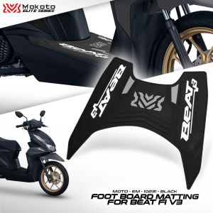 MOKOTO ELITE SERIES HONDA BEAT FI V3 FOOTBOARD RUBBER MATTING W/ EMBOSSED LOGO ANTI-SKID FOR MOTORCYCLE 1PC SPEEDMOTO
