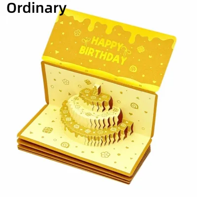LUXEMO Illuminated Musical Red Envelope 6 Card Slots Lucky Money Red Envelope Cake Birthday Card 3D Birthday Cake Red Envelope Surprise Folding