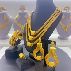 Round Ball Hot Sale Dubai Bride Coin Jewelry Set Necklace Earrings India Middle East Dubai Accessories