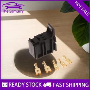 Samurry ✨Hot Sale✨ 5 Sets Lot DIY Accessories Car Relay Connector Socket Without Wire With Terminal Modified Nylon Flame Retardant