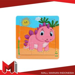 MallMainan-M167 Mainan Edukasi Puzzle Anak Karakter Hewan Dan Kendaraan Puzzle Kayu 9Pcs Mini