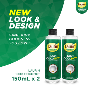 Laurin Coco MCT Oil from Coconut Oil 150mL 2 Bottles | Energy and Immunity For Keto Low Carb Bulletproof Coffee Organic Health Supplement