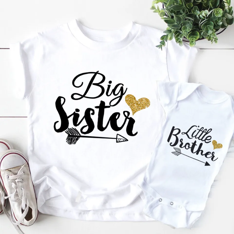 Boy Newborn And Big Sister Outfits Big Sister Little Brother Heart