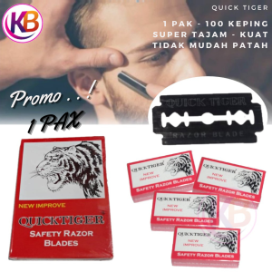 Silet Quick Tiger Isi 1 Pax (100 Keping) - Pisau Silet Cukur - Best Produk - Tajam Kuat Tipis Tidak Mudah Patah - Cod - Keep Blessing