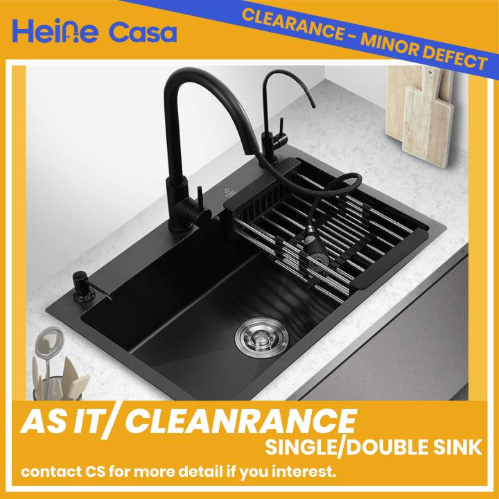 ⚡AS IS / DEFECT⚡Stainless Steel Handmade Single/Double Kitchen Sink