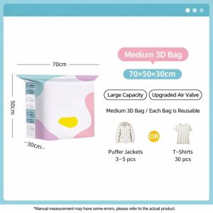 Keranixy Vacuum Compression Bags Large Capacity Travel Moving Clothes Quilt Storage Dustproof Portable Beg Mampat